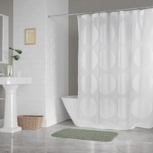 imageDII Translucent Lace Shower Curtain 72x72 Flower Blossom WhiteCircle White