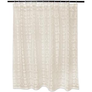 imageDII Translucent Lace Shower Curtain 72x72 Flower Blossom WhiteDiamond Offwhite