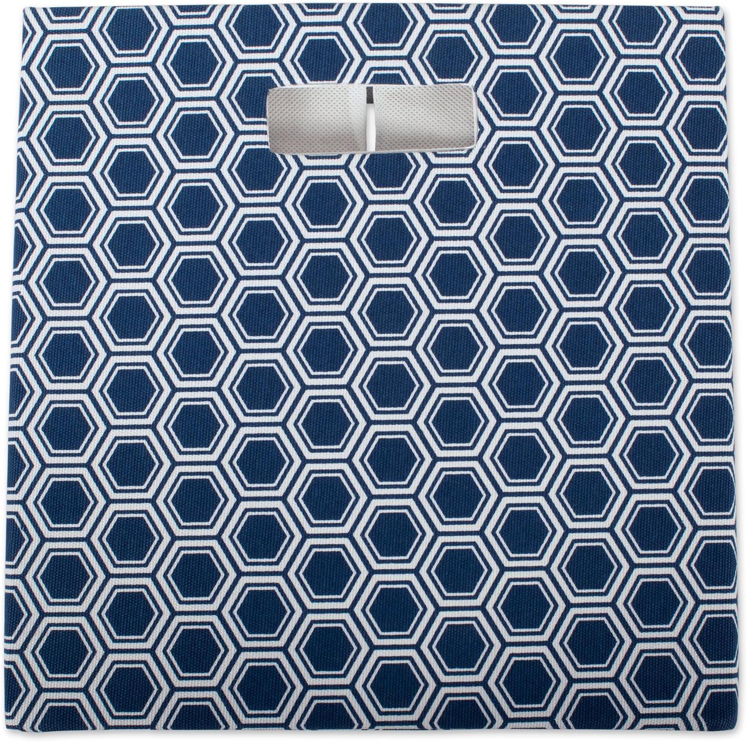 imageDII Collapsible Polyester Storage Cube Honeycomb Teal LargeBlue