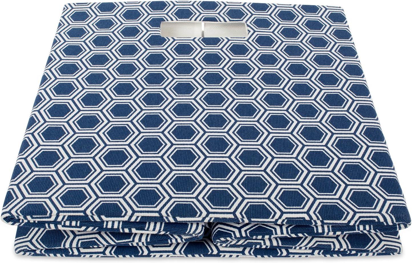 imageDII Collapsible Polyester Storage Cube Honeycomb Teal LargeBlue