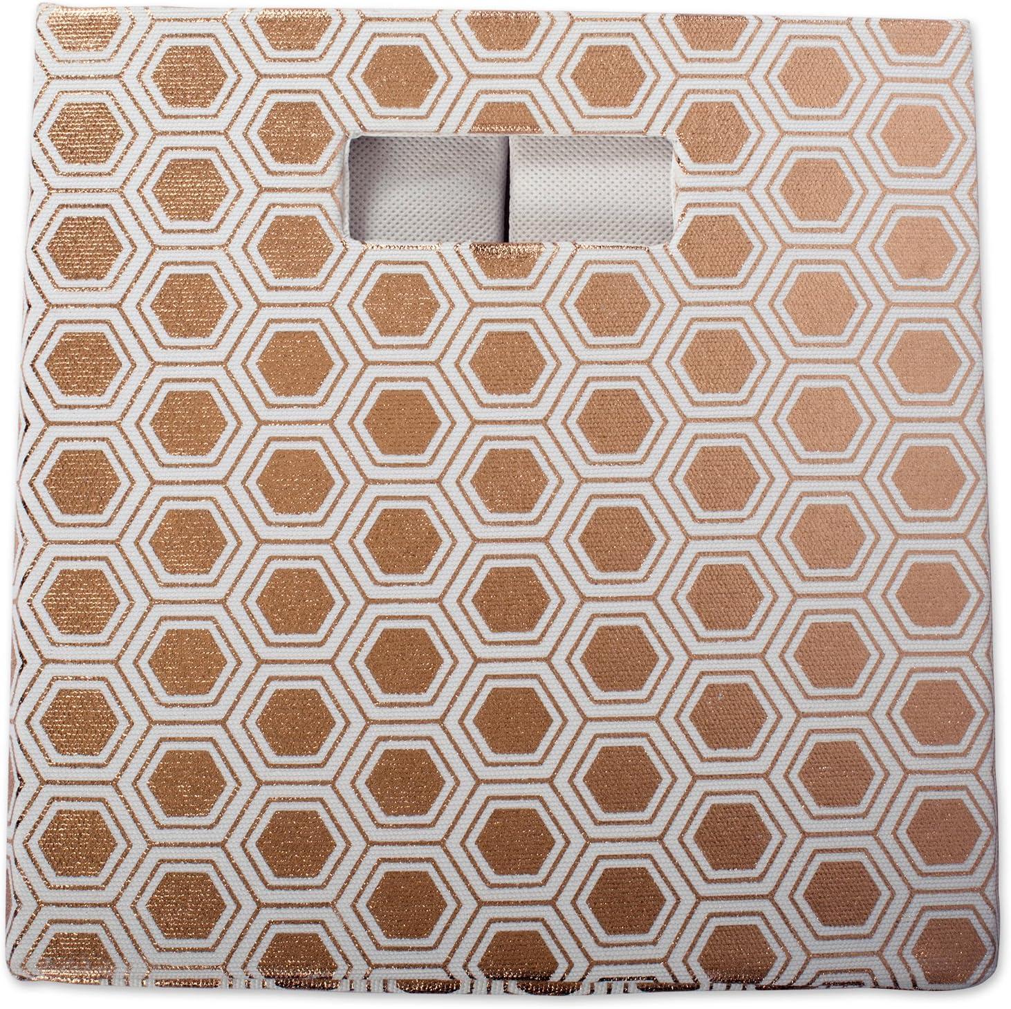 imageDII Collapsible Polyester Storage Cube Honeycomb Teal LargeCopper