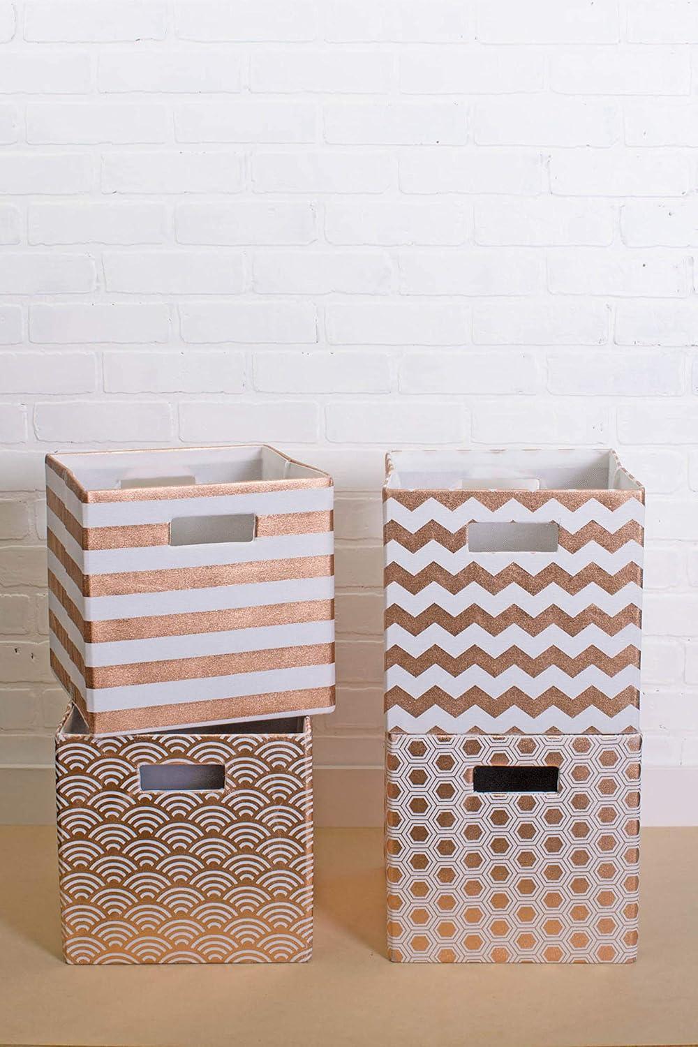 imageDII Collapsible Polyester Storage Cube Honeycomb Teal LargeCopper