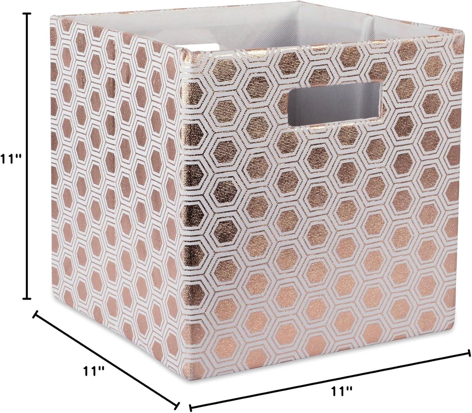 imageDII Collapsible Polyester Storage Cube Honeycomb Teal LargeCopper