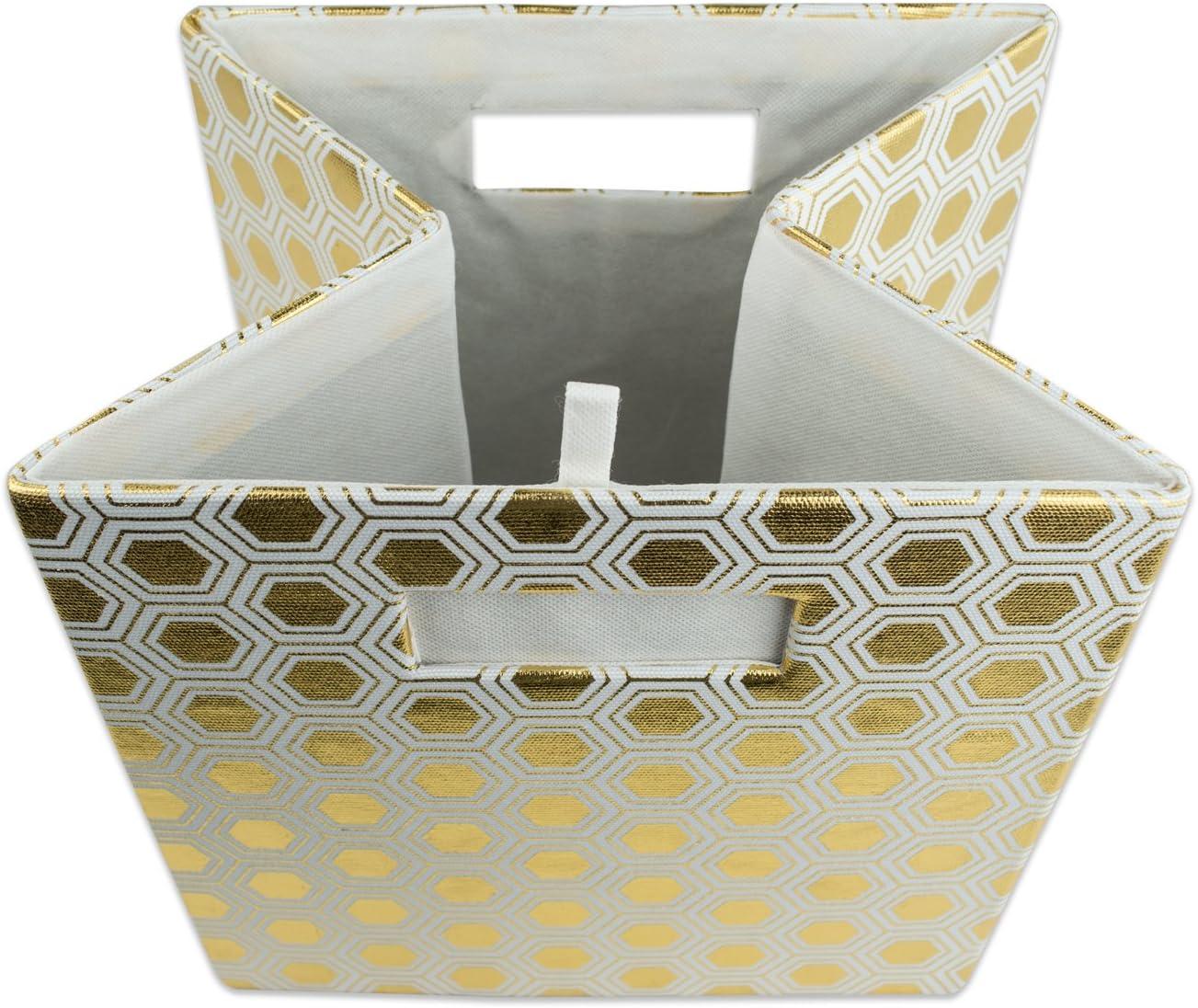 imageDII Collapsible Polyester Storage Cube Honeycomb Teal LargeGold