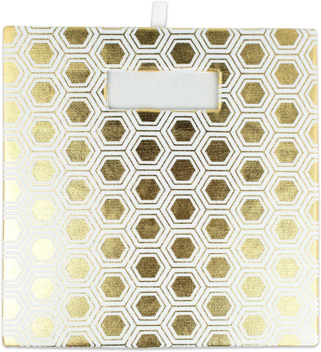 imageDII Collapsible Polyester Storage Cube Honeycomb Teal LargeGold