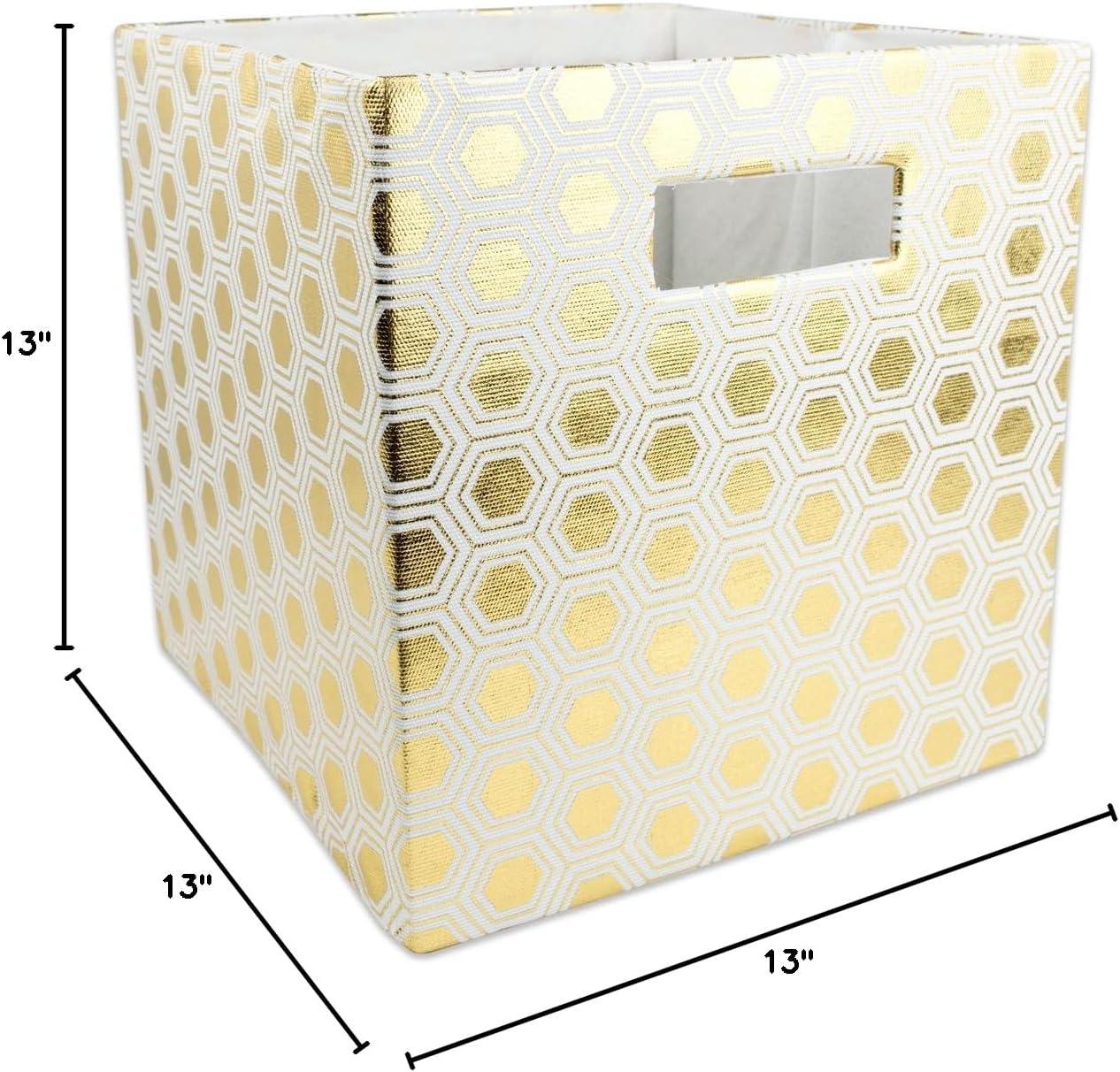 imageDII Collapsible Polyester Storage Cube Honeycomb Teal LargeGold