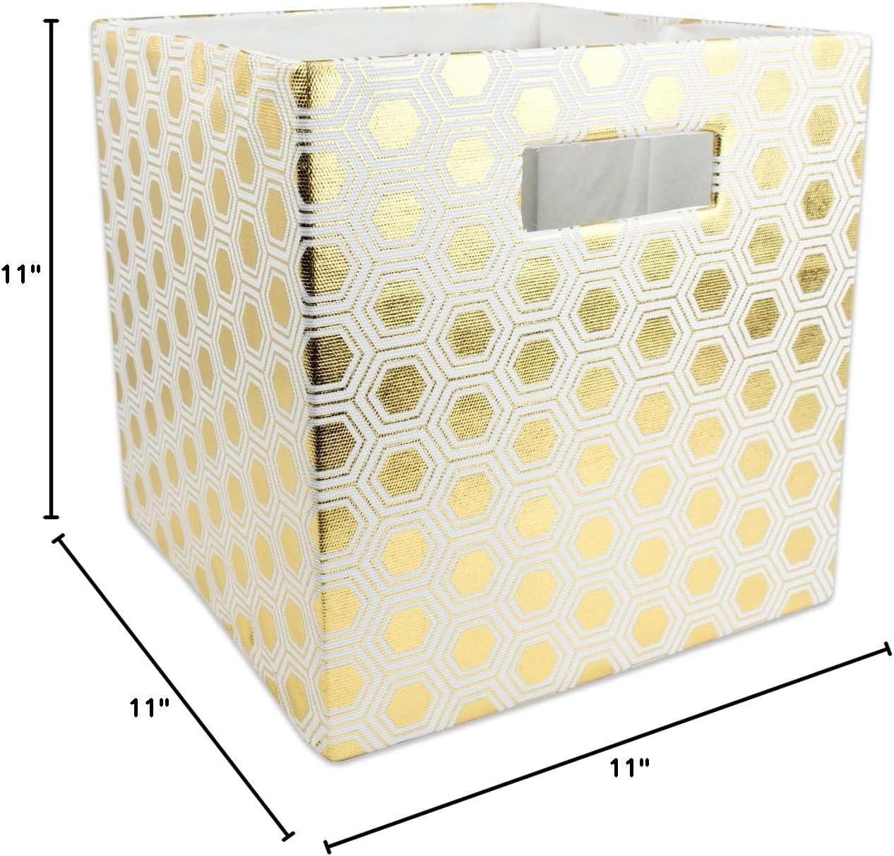 imageDII Collapsible Polyester Storage Cube Honeycomb Teal LargeGold