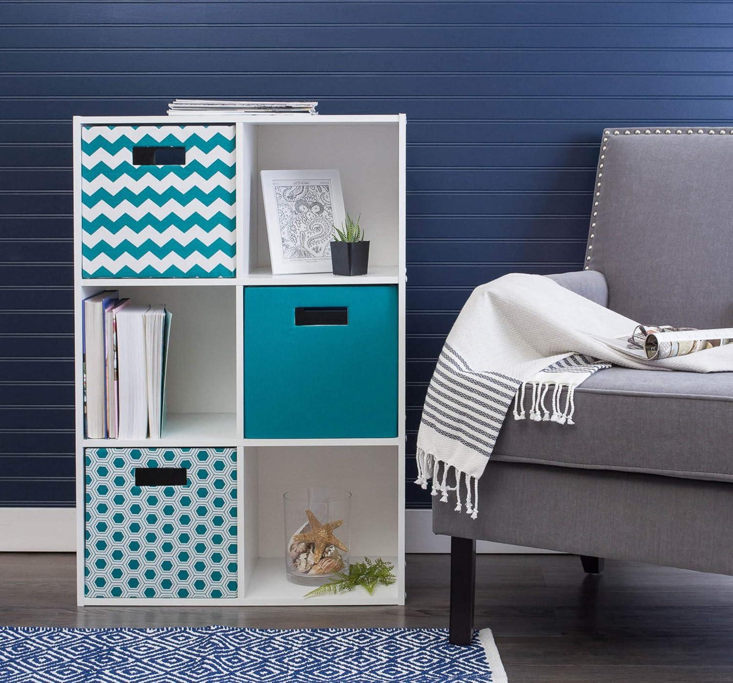 imageDII Collapsible Polyester Storage Cube Honeycomb Teal LargeTeal