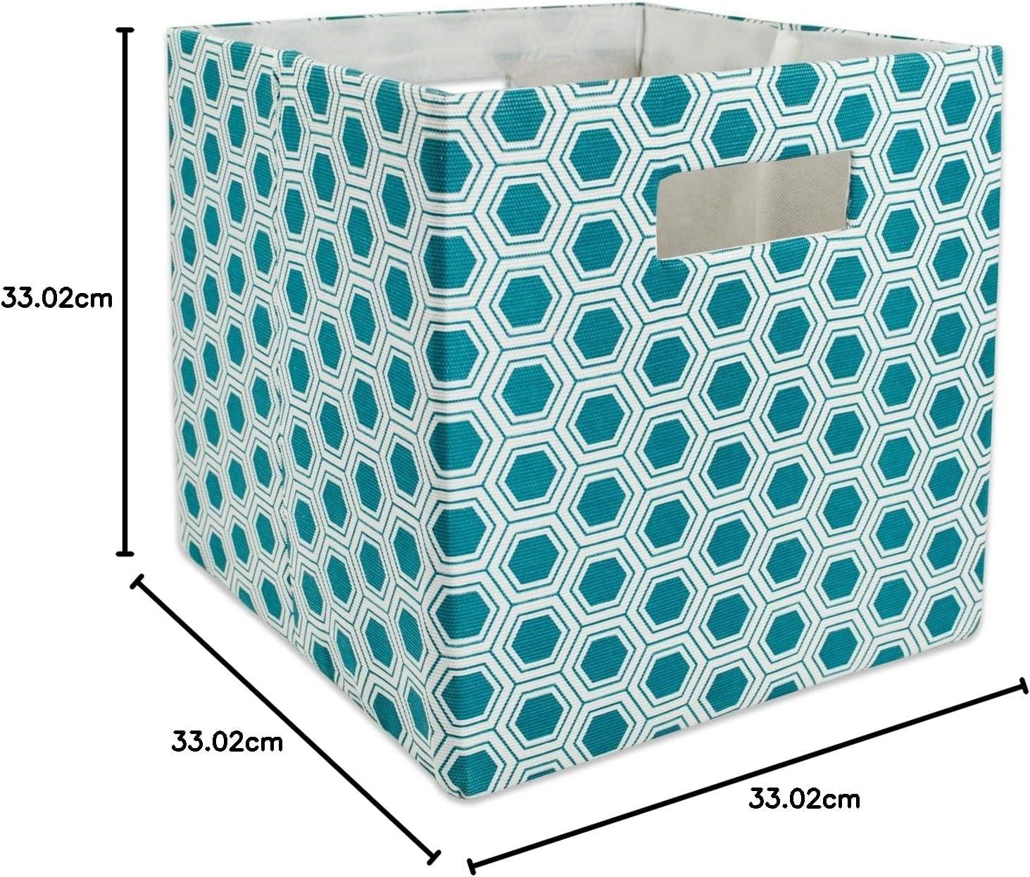 imageDII Collapsible Polyester Storage Cube Honeycomb Teal LargeTeal