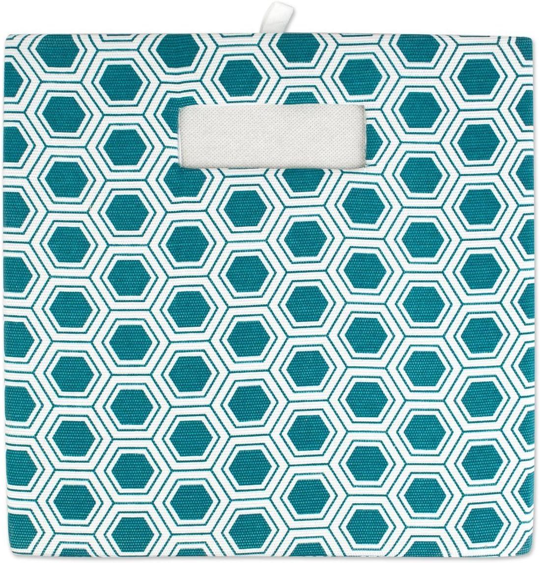 imageDII Collapsible Polyester Storage Cube Honeycomb Teal LargeTeal