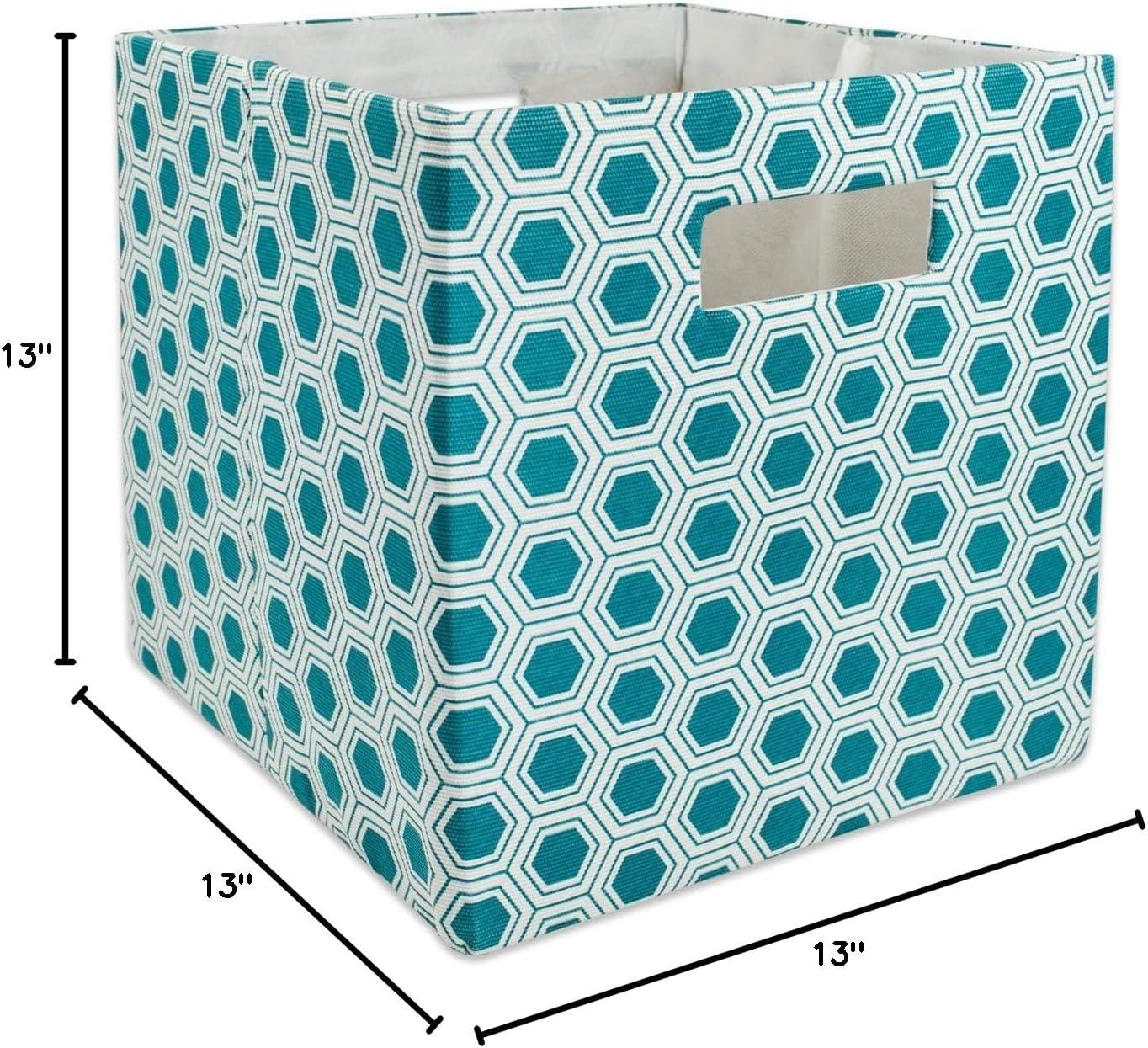 imageDII Collapsible Polyester Storage Cube Honeycomb Teal LargeTeal