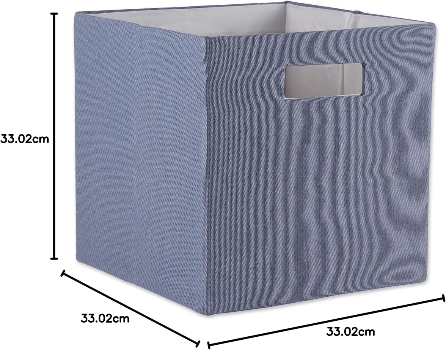imageDII Collapsible Polyester Storage Cube Solid Lightweight and Durable Large Square 13x13x13 Stonewash BlueLarge Square  13x13x13