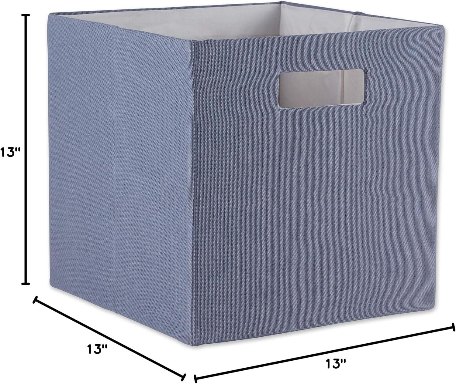 imageDII Collapsible Polyester Storage Cube Solid Lightweight and Durable Large Square 13x13x13 Stonewash BlueLarge Square  13x13x13