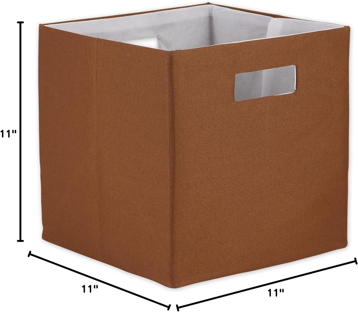 imageDII Collapsible Polyester Storage Cube Solid Lightweight and Durable Small Square 11x11x11 Cinnamon