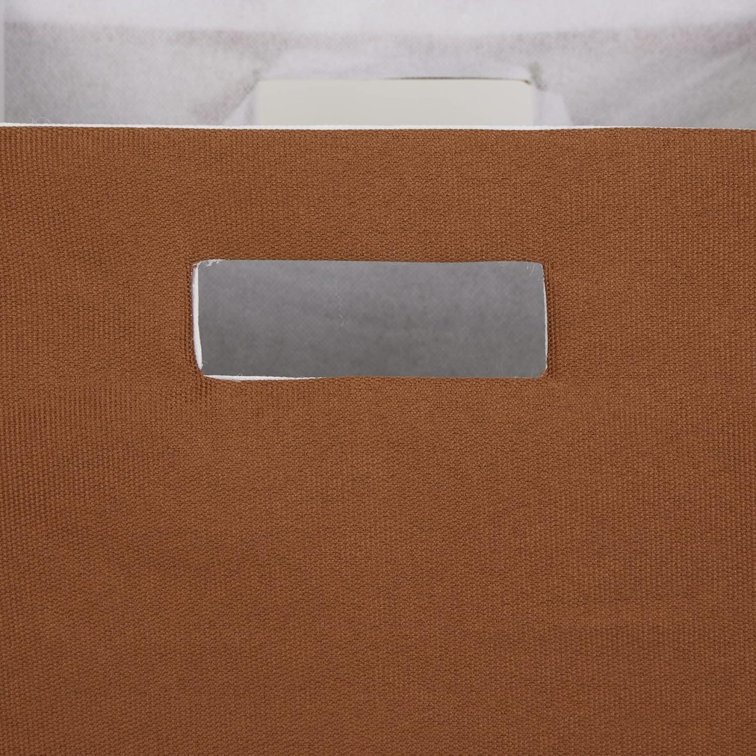 imageDII Collapsible Polyester Storage Cube Solid Lightweight and Durable Small Square 11x11x11 Cinnamon