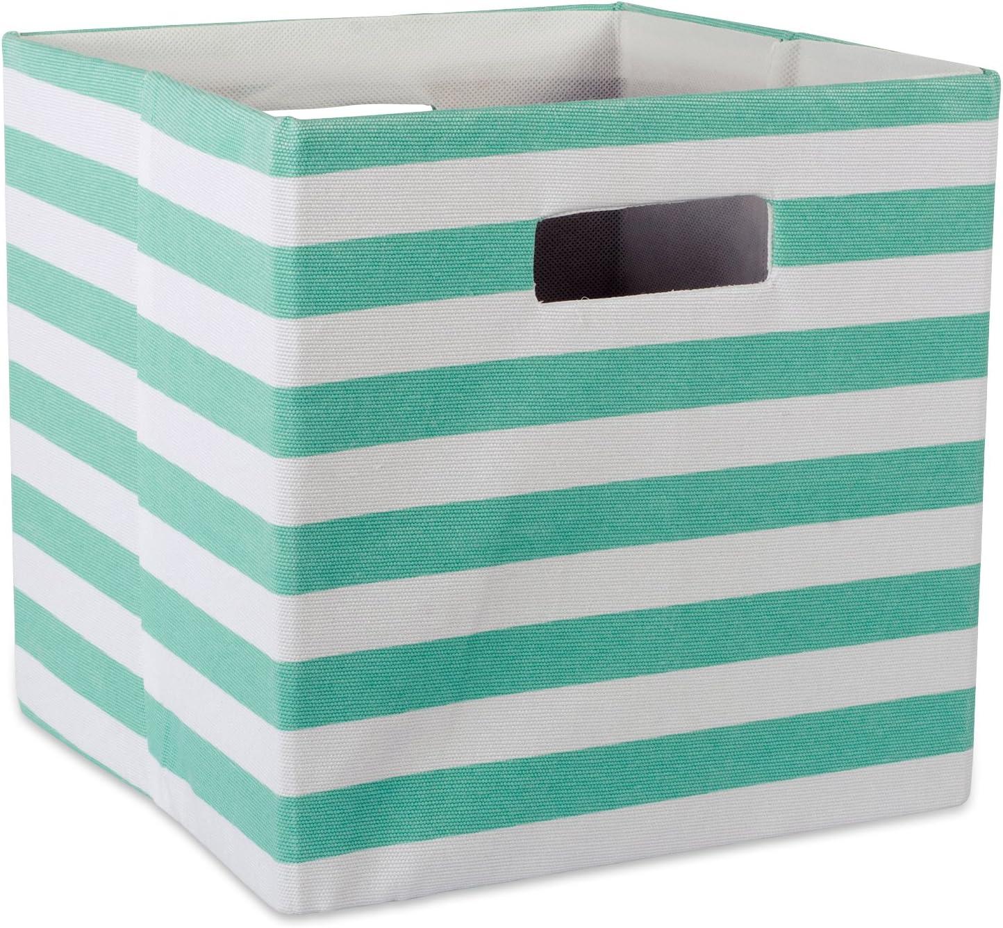 imageDII Polyester Cube Storage Collection Collapsible Hard Sided Bin 13x13x13 AquaAqua