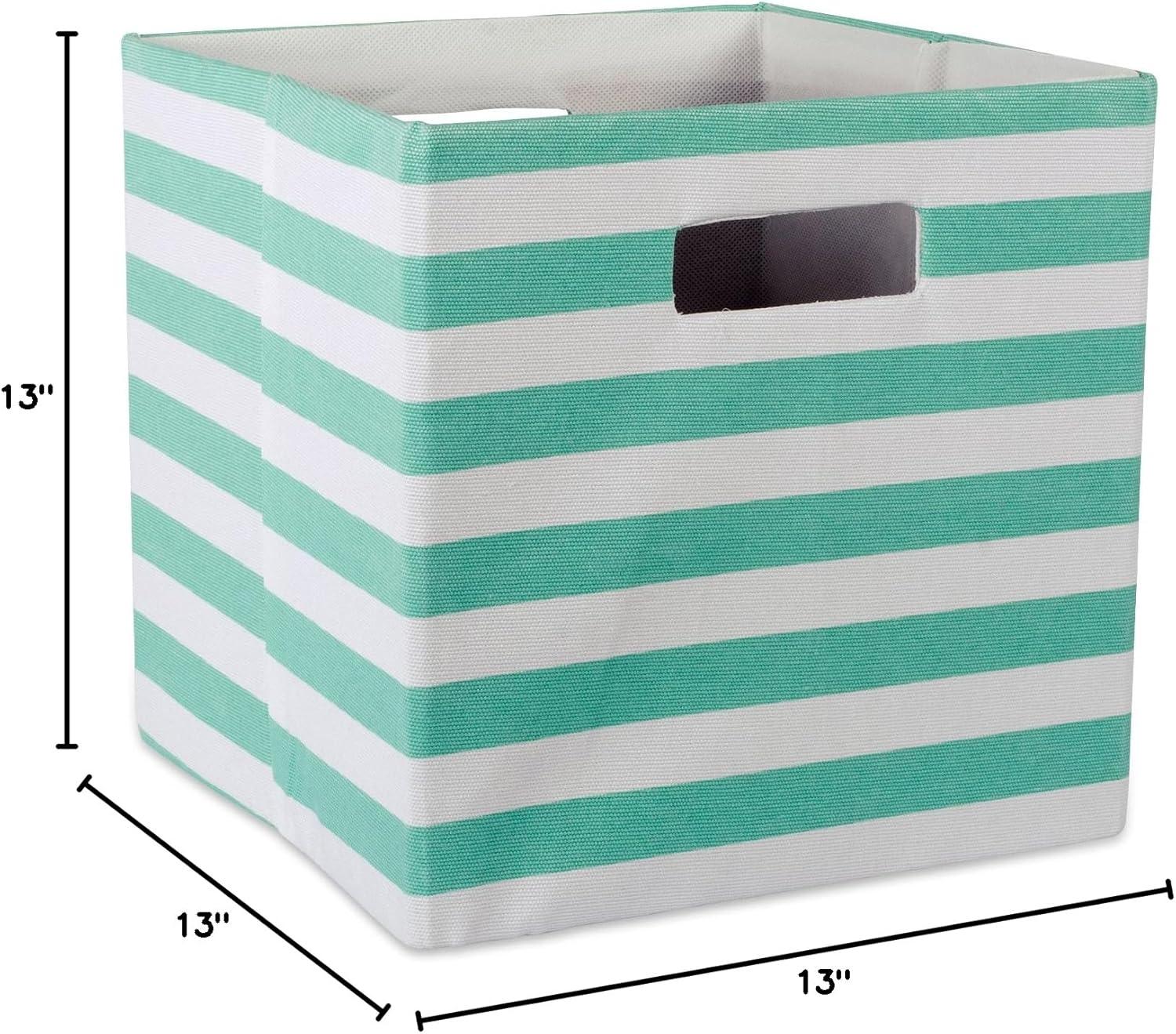 imageDII Polyester Cube Storage Collection Collapsible Hard Sided Bin 13x13x13 AquaAqua