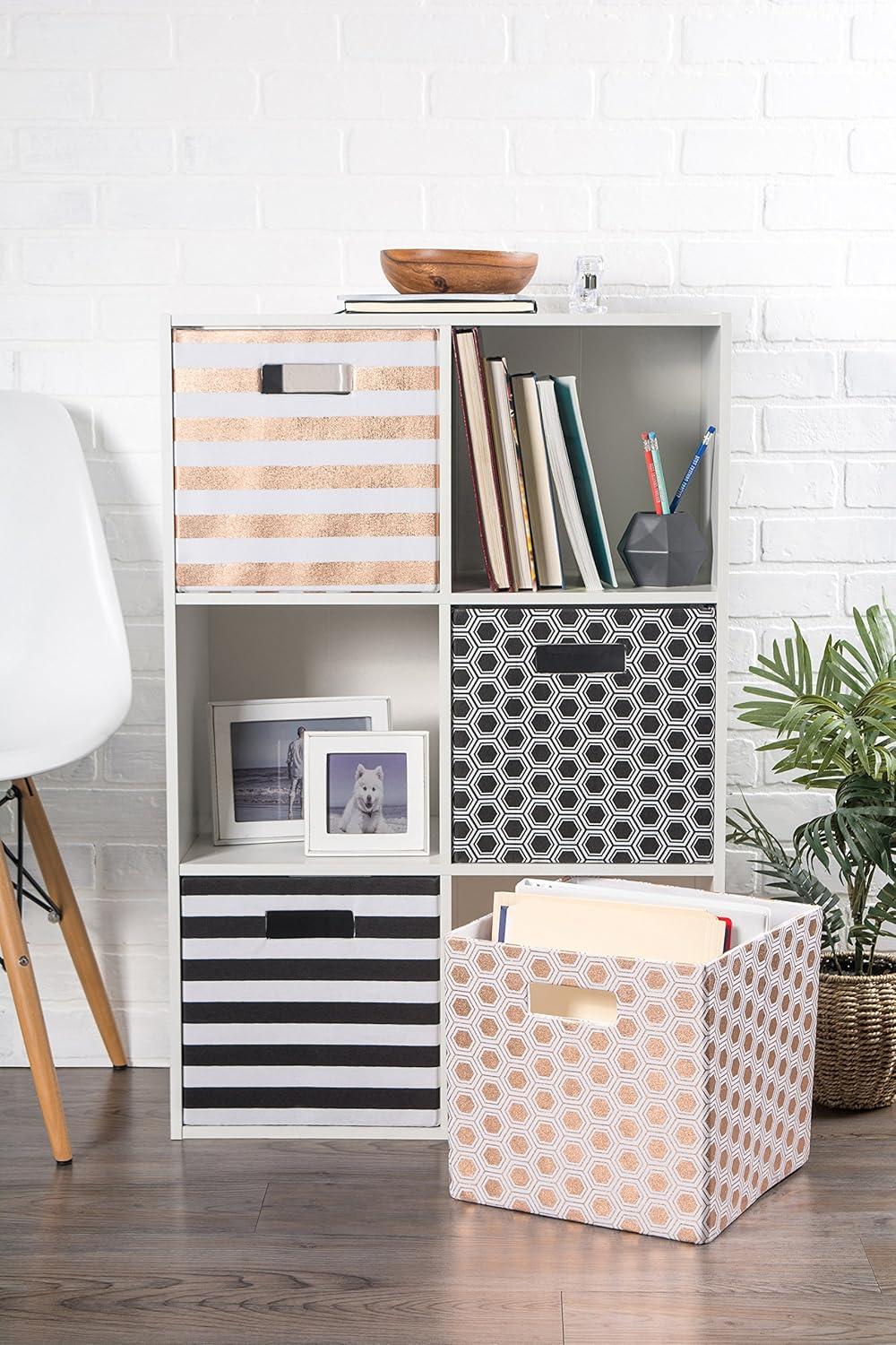 imageDII Polyester Cube Storage Collection Collapsible Hard Sided Bin 13x13x13 AquaBlack