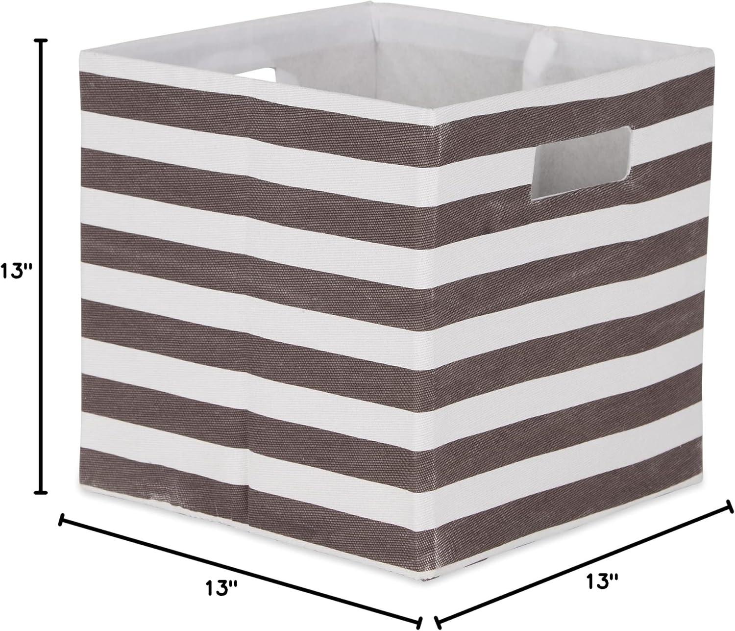 imageDII Polyester Cube Storage Collection Collapsible Hard Sided Bin 13x13x13 AquaBrown