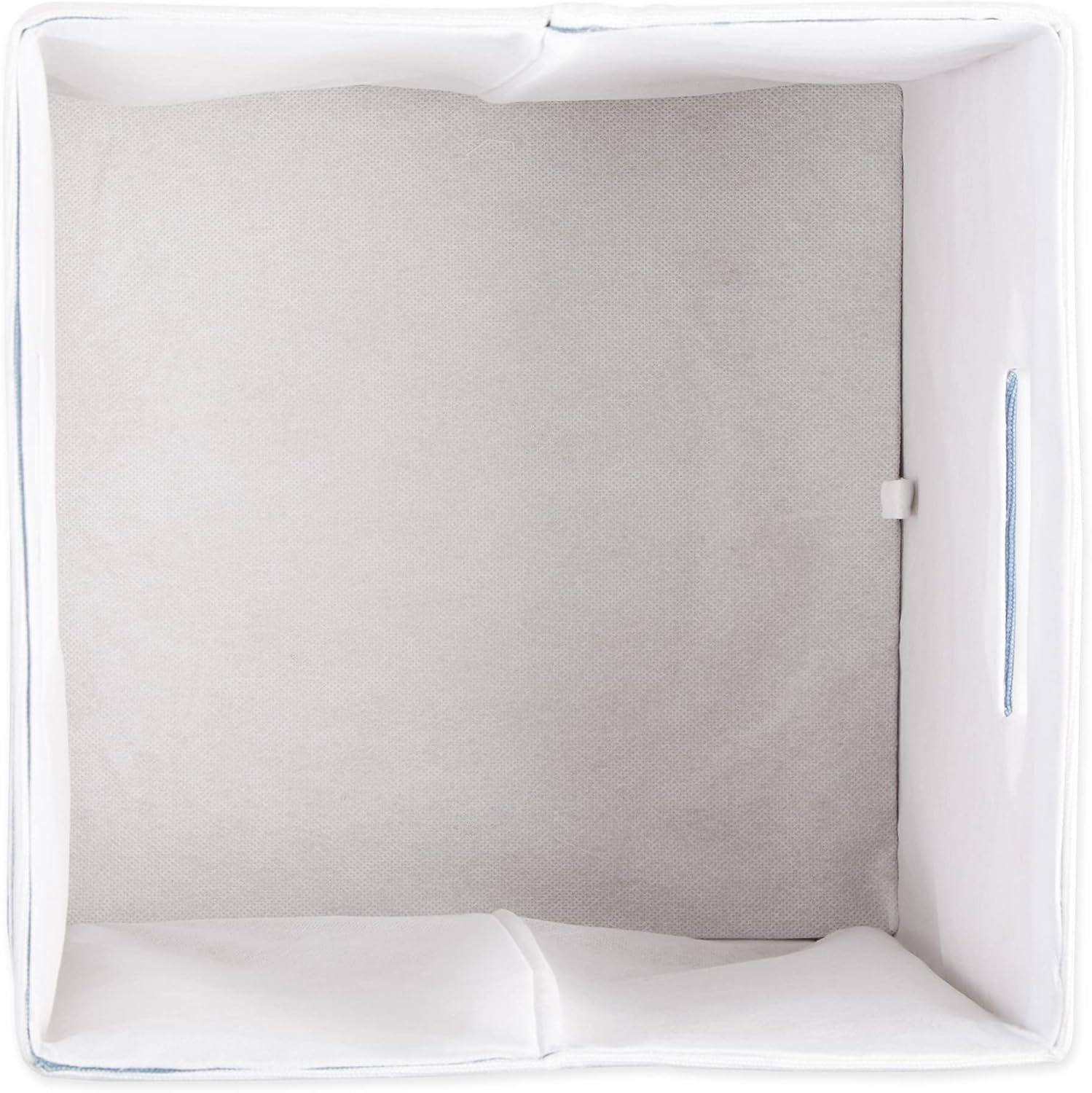 imageDII Polyester Cube Storage Collection Collapsible Hard Sided Bin 13x13x13 AquaFrench Blue