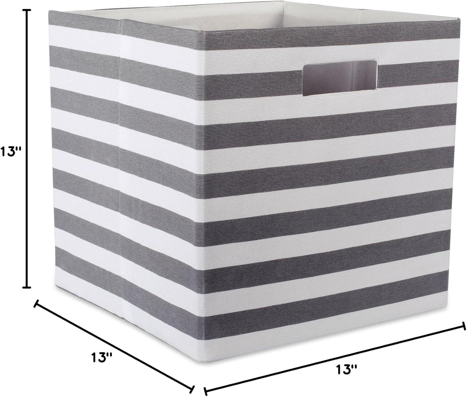 imageDII Polyester Cube Storage Collection Collapsible Hard Sided Bin 13x13x13 AquaGray