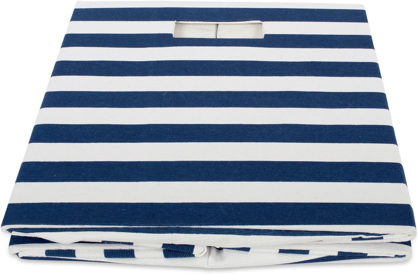 imageDII Polyester Cube Storage Collection Collapsible Hard Sided Bin 13x13x13 AquaNautical Blue