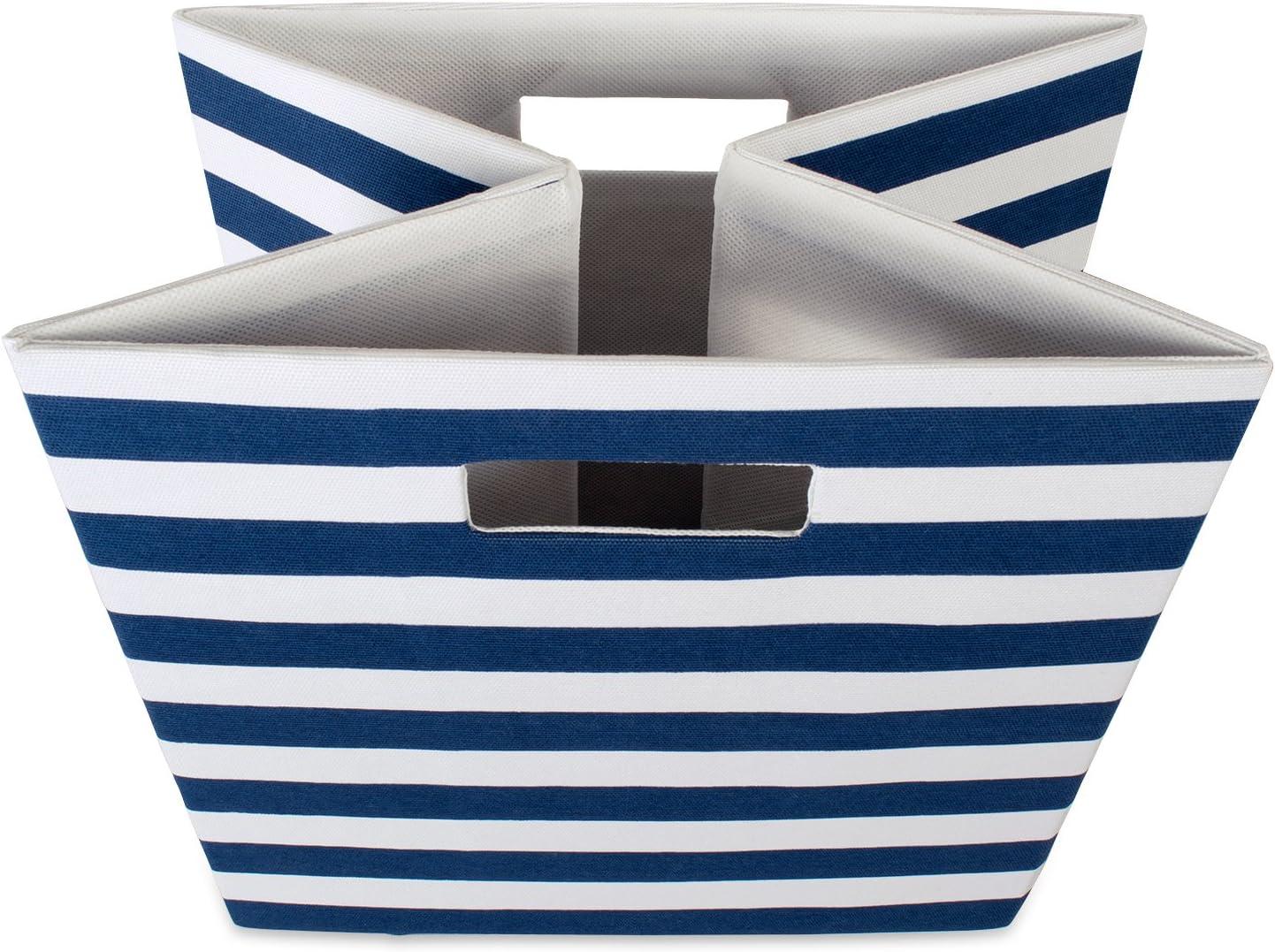 imageDII Polyester Cube Storage Collection Collapsible Hard Sided Bin 13x13x13 AquaNautical Blue