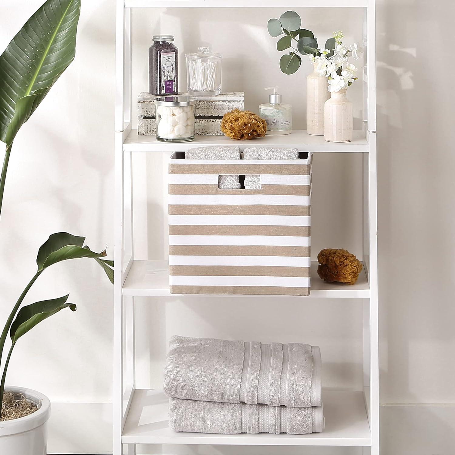 imageDII Polyester Cube Storage Collection Collapsible Hard Sided Bin 13x13x13 AquaStone