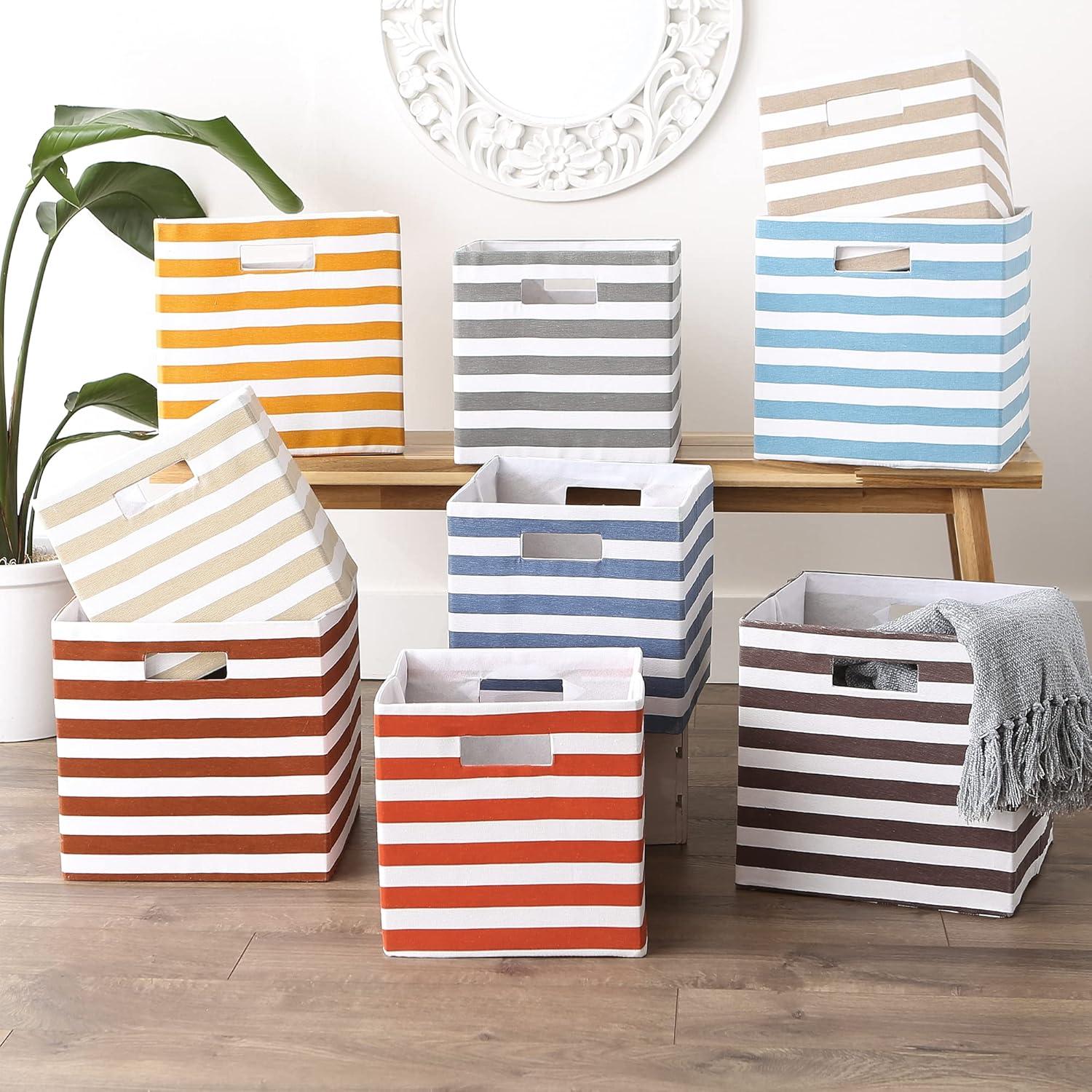 imageDII Polyester Cube Storage Collection Collapsible Hard Sided Bin 13x13x13 AquaStone