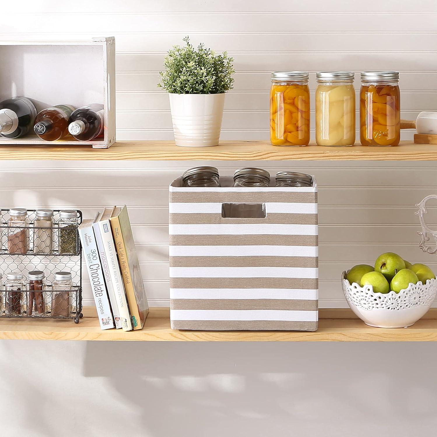 imageDII Polyester Cube Storage Collection Collapsible Hard Sided Bin 13x13x13 AquaStone