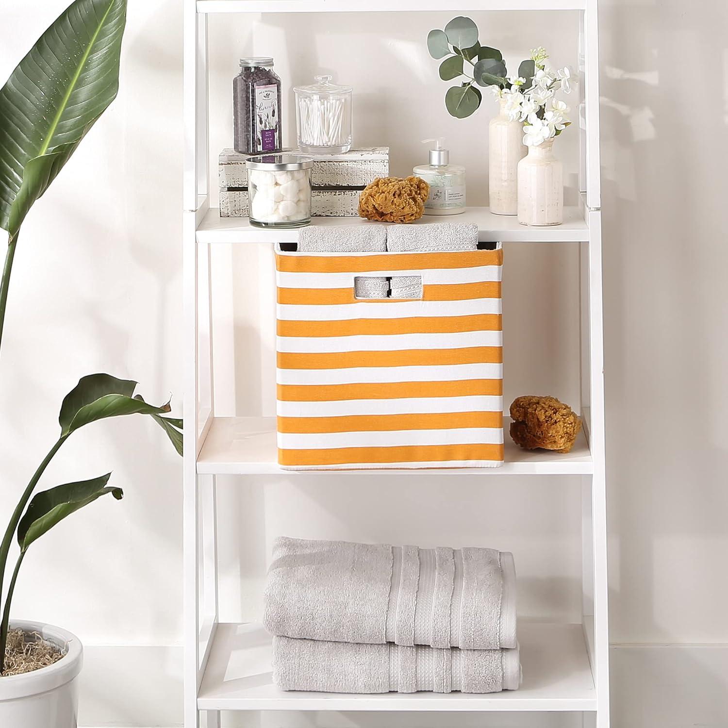 imageDII Polyester Cube Storage Collection Collapsible Hard Sided Bin 13x13x13 Pumpkin Spice