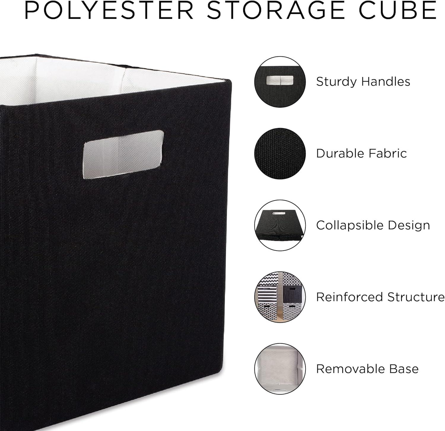 imageDII Polyester Cube Storage Collection Collapsible Hard Sided Bin 13x13x13 StoneRust