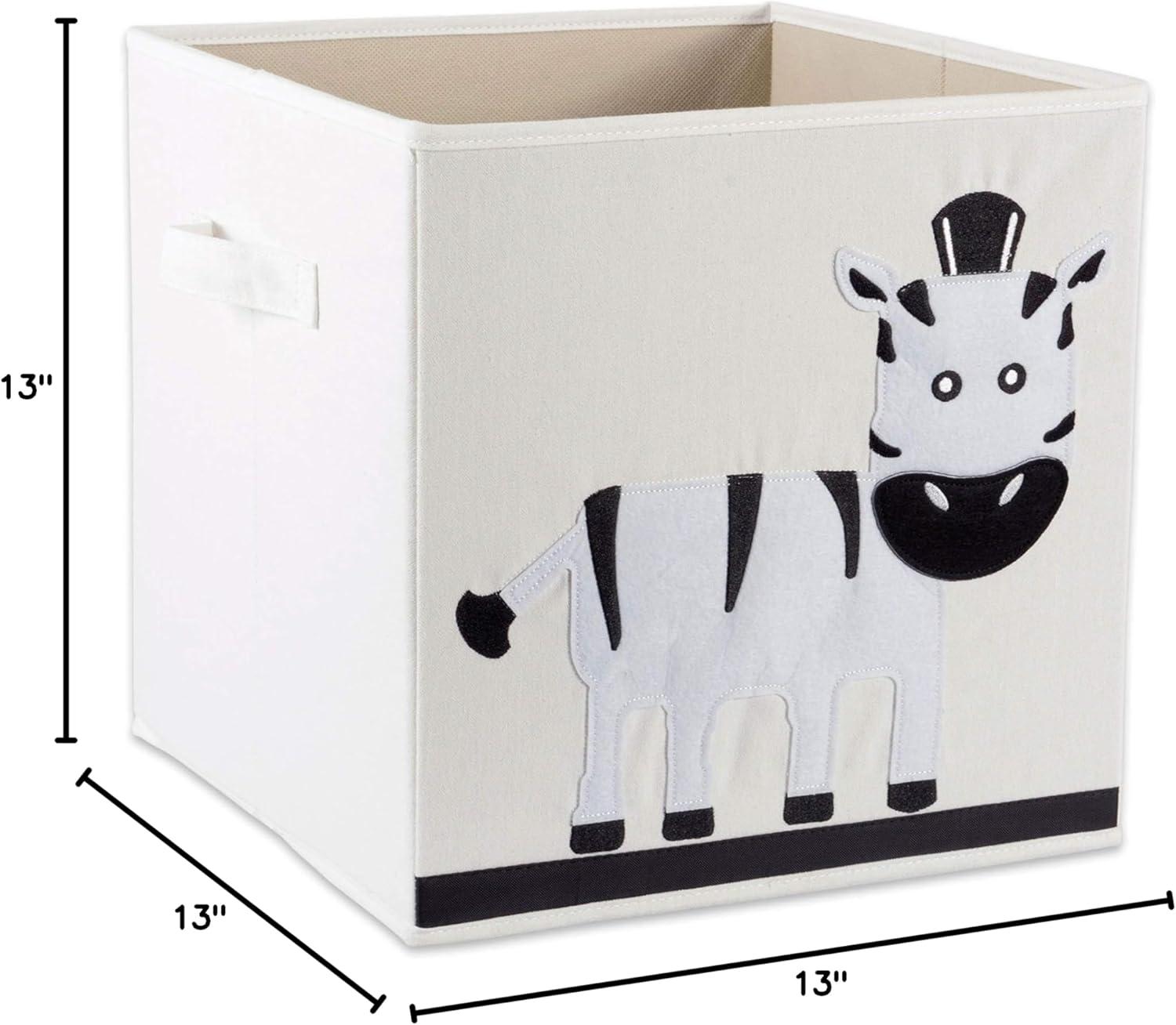 imageELiving Store Collapsible Storage Bin Cube for Bedroom Nursery Playroom and More 13x13x13quot  Zebra
