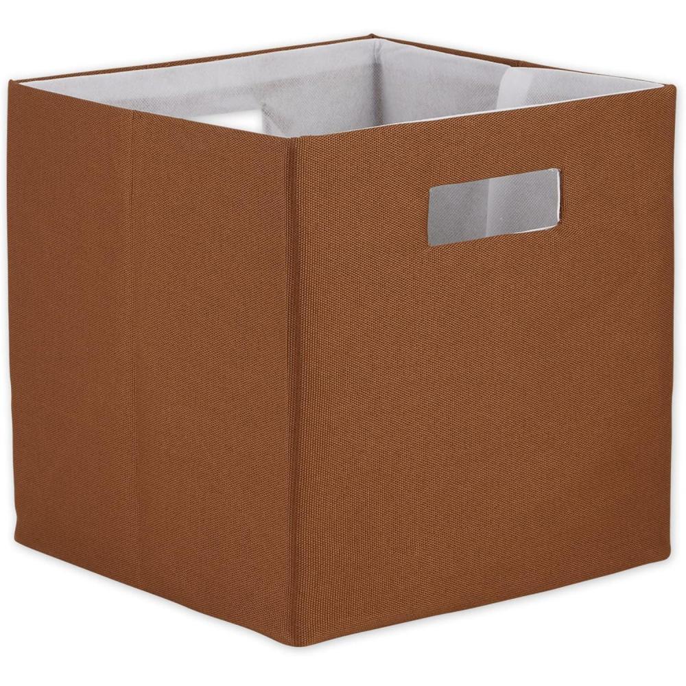 imageDII Collapsible Polyester Storage Cube Solid Lightweight and Durable Small Square 11x11x11 Cinnamon