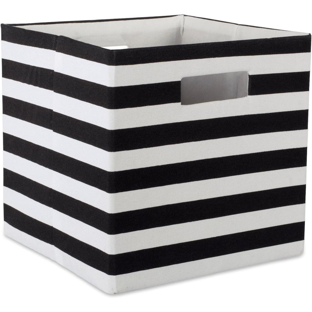 imageDII Polyester Cube Storage Collection Collapsible Hard Sided Bin 13x13x13 AquaBlack