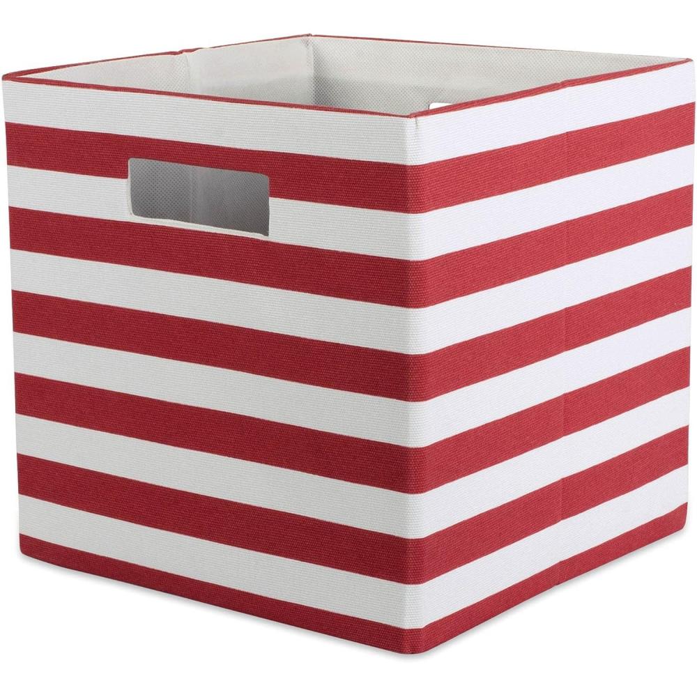 imageDII Polyester Cube Storage Collection Collapsible Hard Sided Bin 13x13x13 AquaRust