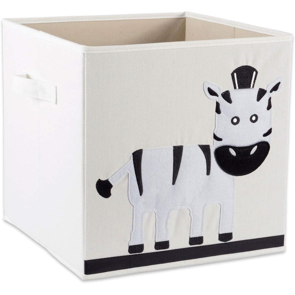 imageELiving Store Collapsible Storage Bin Cube for Bedroom Nursery Playroom and More 13x13x13quot  Zebra