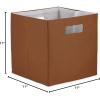 imageDII Collapsible Polyester Storage Cube Solid Lightweight and Durable Small Square 11x11x11 Cinnamon