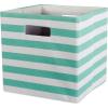 imageDII Polyester Cube Storage Collection Collapsible Hard Sided Bin 13x13x13 StoneAqua