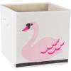 imageELiving Store Collapsible Storage Bin Cube for Bedroom Nursery Playroom and More 13x13x13  Swan