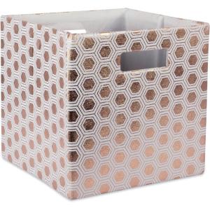 imageDII Collapsible Polyester Storage Cube Honeycomb Teal LargeCopper