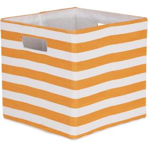 imageDII Polyester Cube Storage Collection Collapsible Hard Sided Bin 13x13x13 Pumpkin Spice