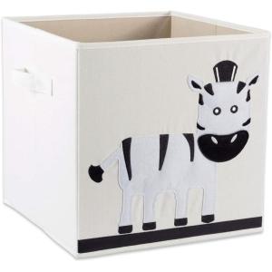 imageELiving Store Collapsible Storage Bin Cube for Bedroom Nursery Playroom and More 13x13x13quot  Zebra