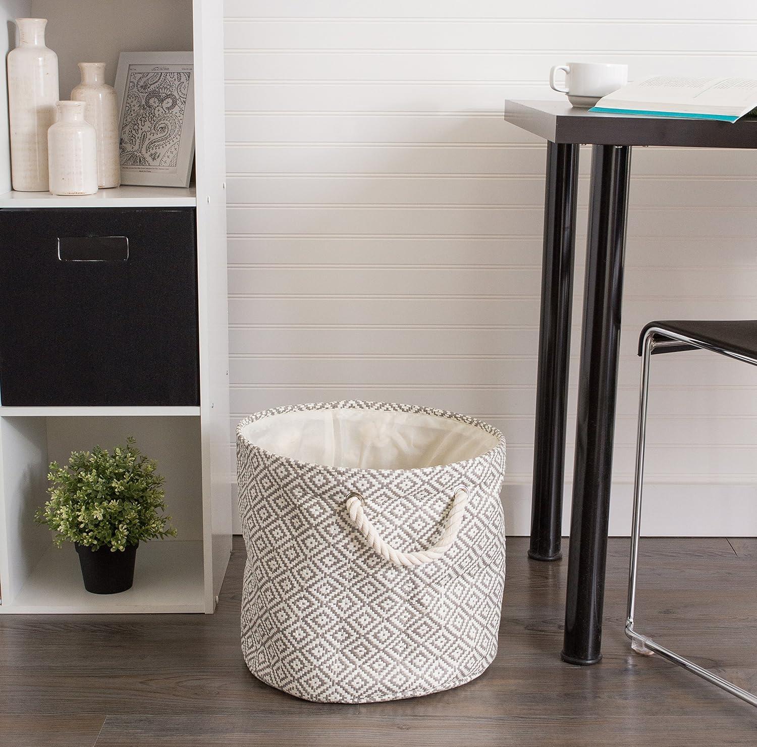 imageDII Woven Paper Storage Bin Geo Diamond Stone Medium RectangleGray