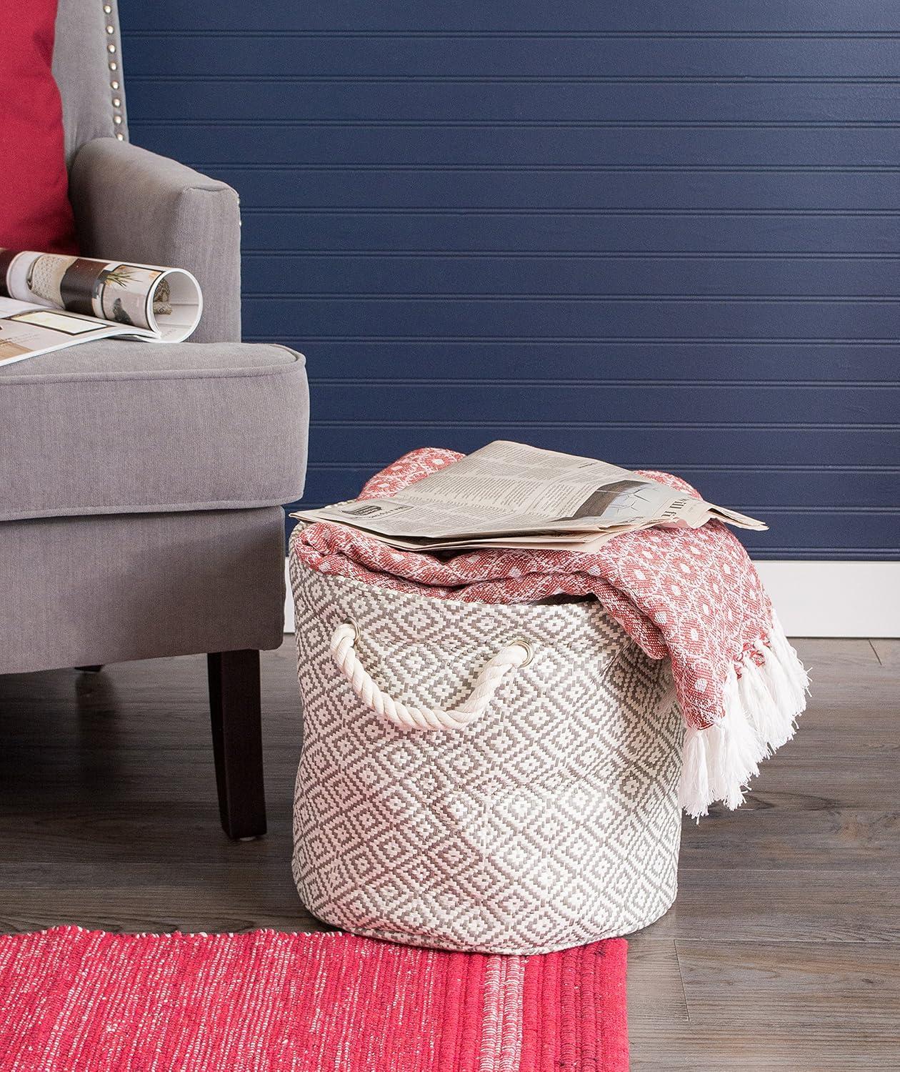 imageDII Woven Paper Storage Bin Geo Diamond Stone Medium RectangleGray