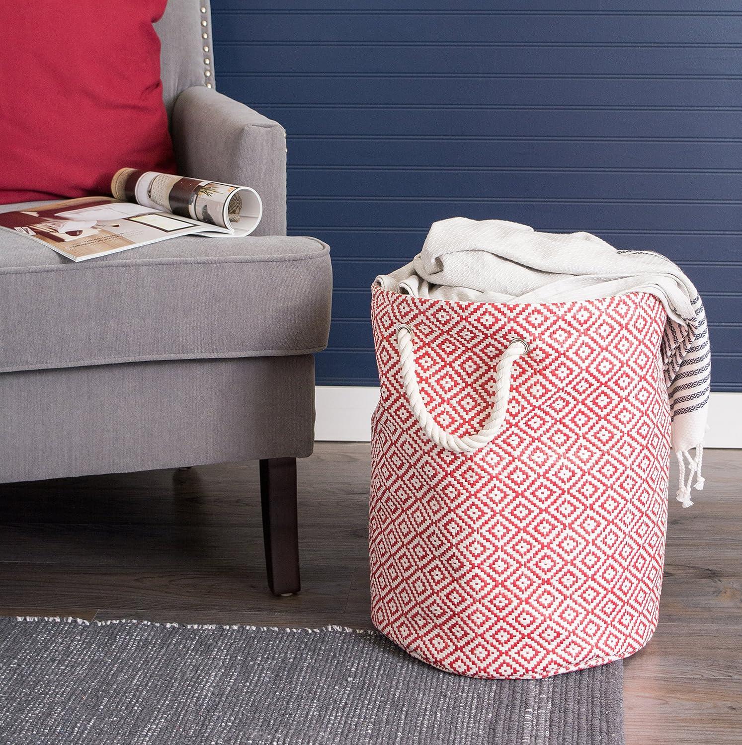 imageDII Woven Paper Storage Bin Geo Diamond Stone Medium RectangleRust