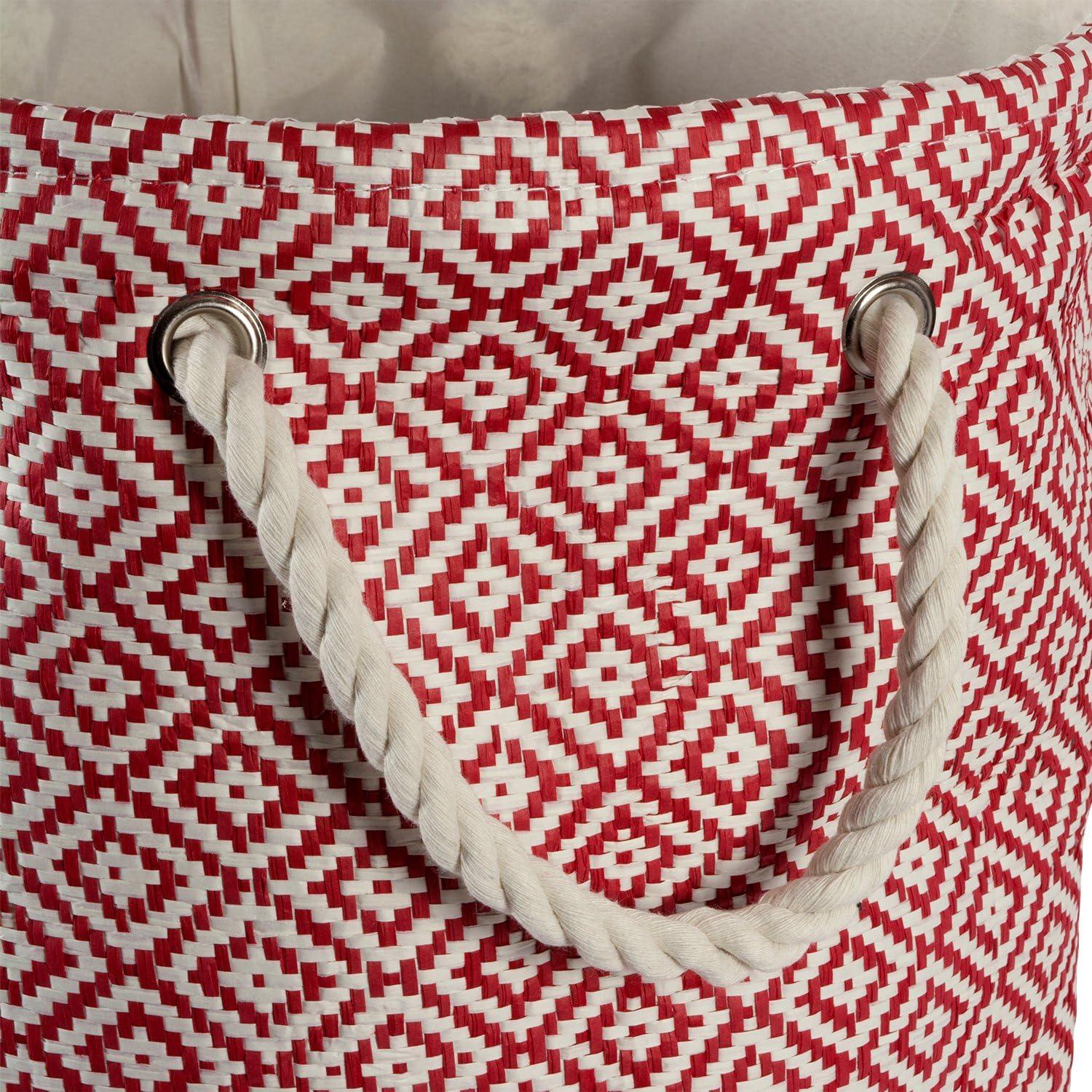 imageDII Woven Paper Storage Bin Geo Diamond Stone Medium RectangleRust