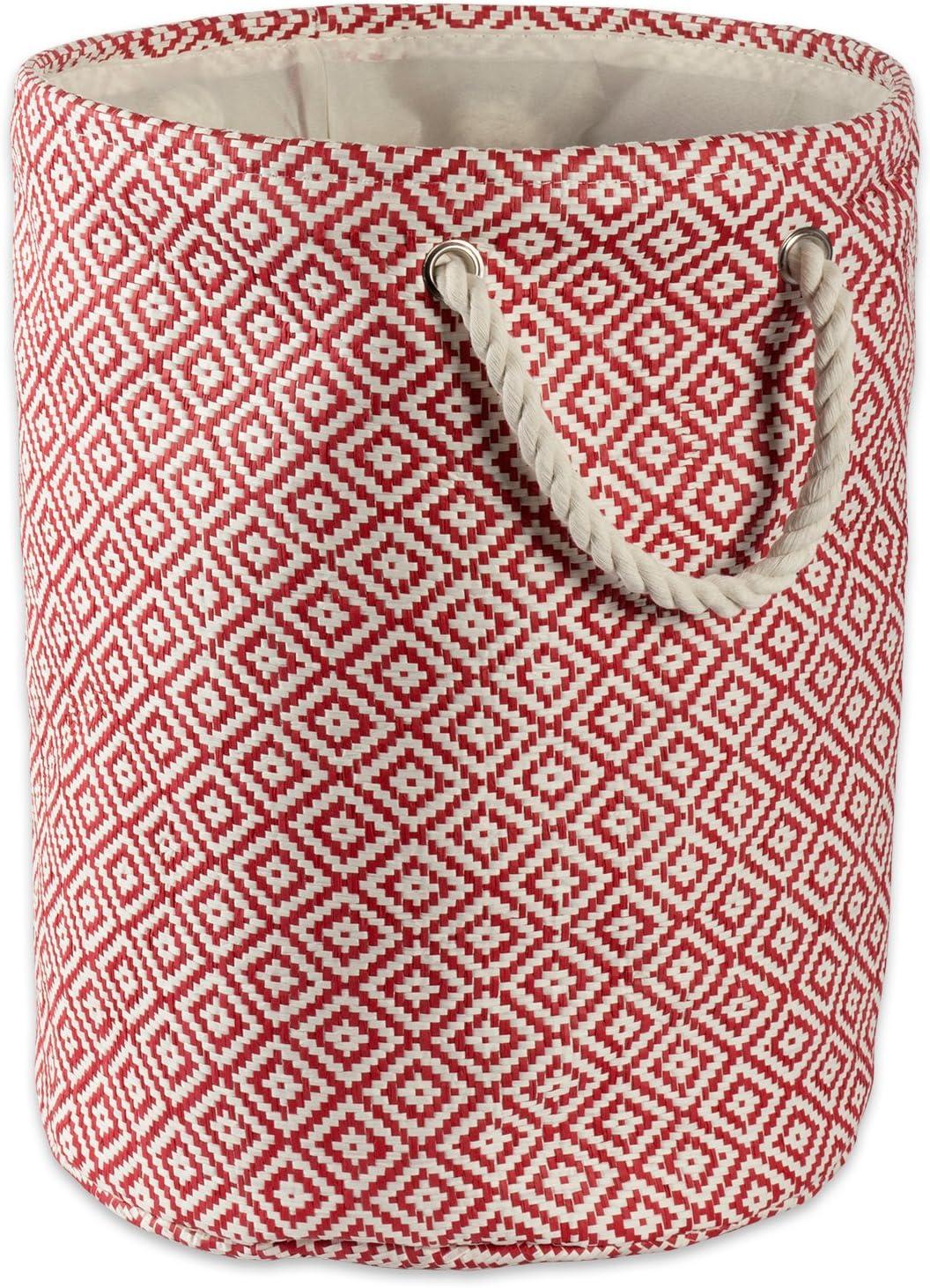 imageDII Woven Paper Storage Bin Geo Diamond Stone Medium RectangleRust