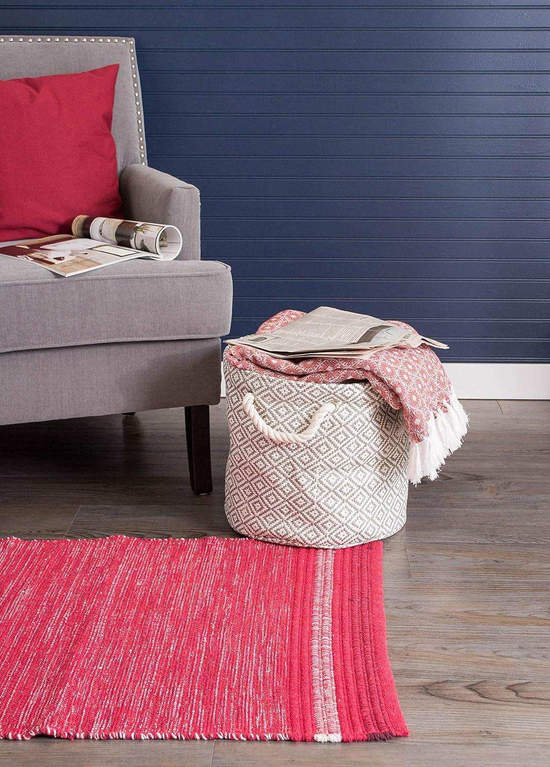 imageDII Woven Paper Storage Bin Geo Diamond Stone Medium RectangleStone