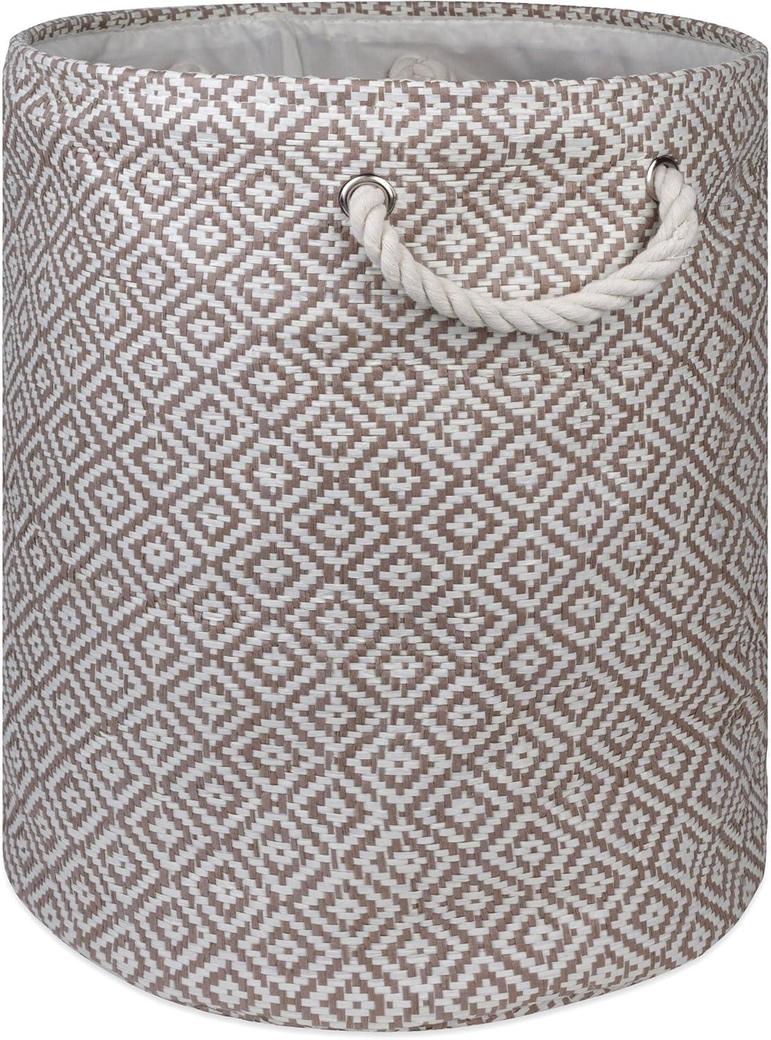 imageDII Woven Paper Storage Bin Geo Diamond Stone Medium RectangleStone